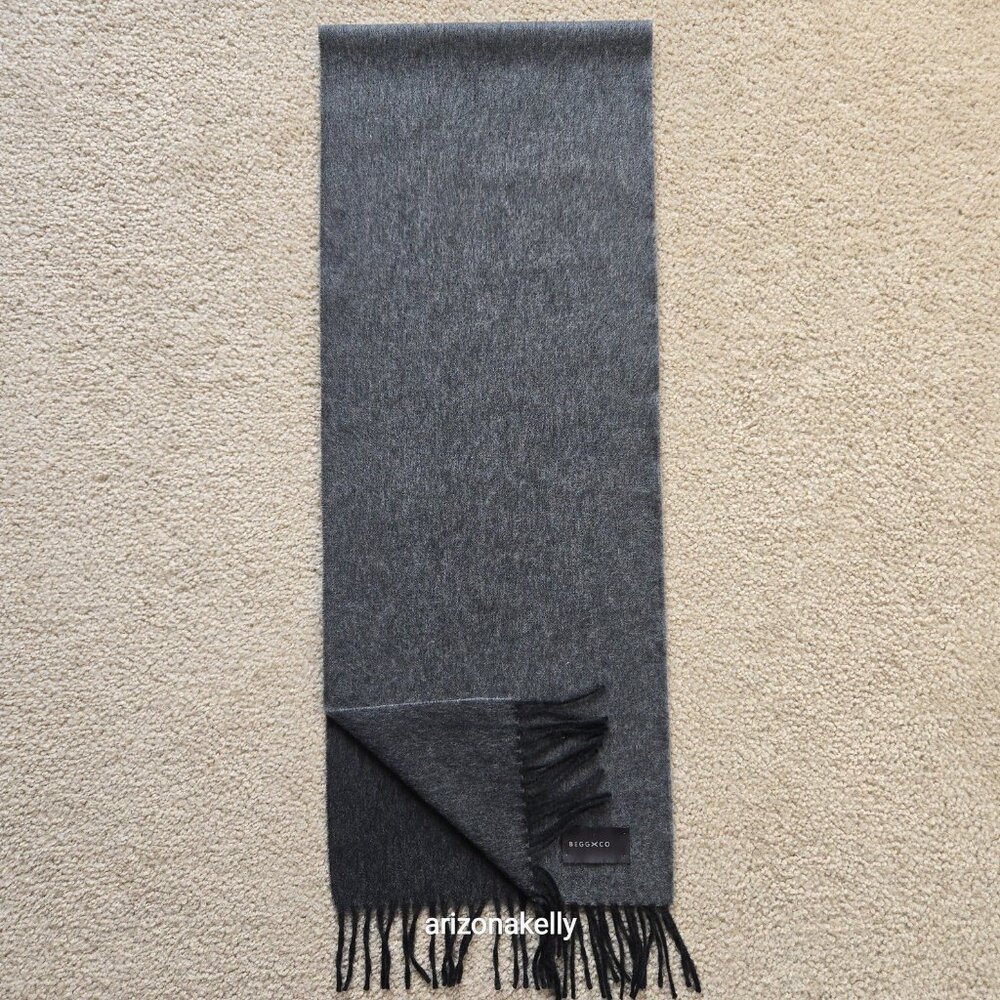 NWOT Begg x Co Cashmere Grey Fringe Scarf - Picture 9 of 12